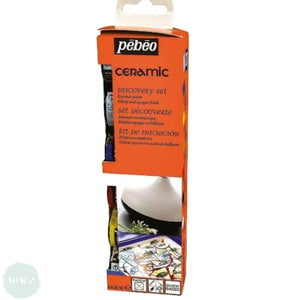 CRAFT SET - CERAMIC PAINT - Pebeo - DISCOVERY SET - 6 x 20ml assorted colours