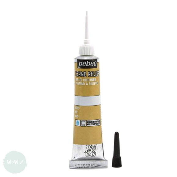 GLASS PAINT - Pebeo VITRAIL - CERNE RELIEF Outliner - 20ml -	Gold