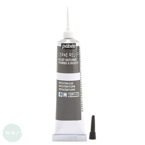 GLASS PAINT - Pebeo VITRAIL - CERNE RELIEF Outliner - 20ml -	Lead (Imitation)