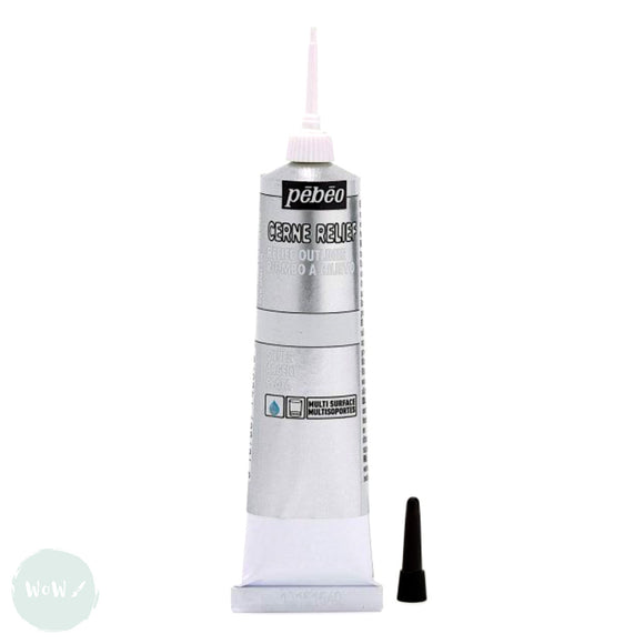 GLASS PAINT - Pebeo VITRAIL - CERNE RELIEF Outliner - 20ml -	Silver