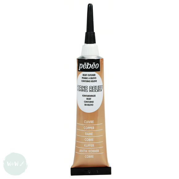 GLASS PAINT - Pebeo VITRAIL - CERNE RELIEF Outliner - 20ml -	Copper