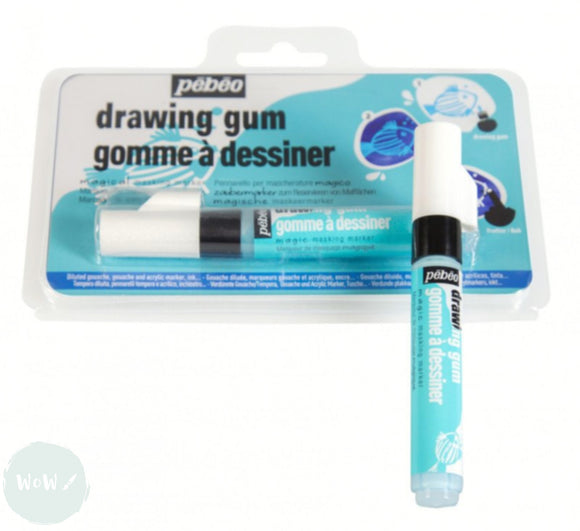 WATERCOLOUR MASKING FLUID - Pebeo DRAWING GUM - Blue - PEN - 4mm bullet tip