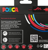 PAINT MARKER - POSCA - Brush Tip - PC-5BR - 1 -4 mm FLEXIBLE TIP - Standard Colours - 8 set