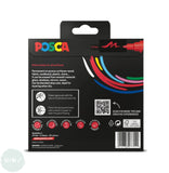 PAINT MARKER - POSCA - Brush Tip - PC-5BR - 1 -4 mm FLEXIBLE TIP - Standard Colours - 8 set