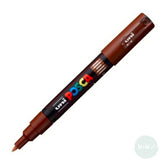 Paint Marker - POSCA -  PC- 1M SINGLE-  Extra Fine Bullet Tip -	Brown (21)