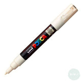Paint Marker - POSCA -  PC- 1M SINGLE-  Extra Fine Bullet Tip -	Ivory