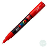 Paint Marker - POSCA -  PC- 1M SINGLE-  Extra Fine Bullet Tip -	Red (15)