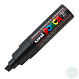 Paint Marker - POSCA – PC-8K – SINGLE - Broad Chisel Tip -	Black (24)
