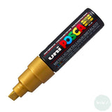 Paint Marker - POSCA – PC-8K – SINGLE - Broad Chisel Tip -	Gold (25)