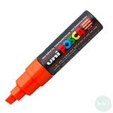 Paint Marker - POSCA – PC-8K – SINGLE - Broad Chisel Tip -	Orange (4)