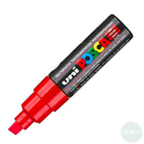 Paint Marker - POSCA – PC-8K – SINGLE - Broad Chisel Tip -	Red (15)