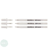 Gel Pen - SAKURA Gelly Roll - pack of 3 - WHITES - FINE, MEDIUM & BOLD