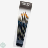 BRUSH SET -  PRO ARTE - Mastertouch AQUAMARINE - Watercolour & Gouache - Brush Wallet Set - 8 Assorted ROUNDS