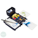 Watercolour Paint Sets - Winsor & Newton COTMAN – FIELD BOX - 12 x Half Pans, Sponge & Brush