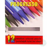 Coloured Pencil Sets - Koh-i-noor - PROGRESSO - 12 assorted WOODLESS Pencils