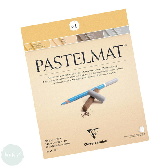 Clairefontaine PASTELMAT PAD 360gsm -  24 x 30 cm - No.1 - LIGHT SHADES