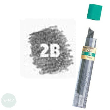 MECHANICAL PENCIL - 0.7mm - REPLACEMENT LEADS - Pentel - Super Hi-Polymer Refill Leads (Tube of 12) - 2B