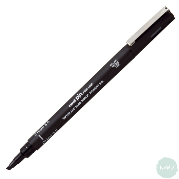 Uniball - Uni-PIN - Fine line Pigment Pen - BLACK – CHISEL 3 mm