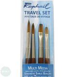 TRAVEL BRUSHES - SET - Raphael PINCEAUX DE VOYAGE - Precision Mini Travel Brush Set - Round 1 & 2, Flat 2, Filbert 2