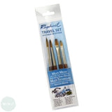 TRAVEL BRUSHES - SET - Raphael PINCEAUX DE VOYAGE - Precision Mini Travel Brush Set - Round 1 & 2, Flat 2, Filbert 2