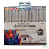 Fineliner Pigment Pen Set - ROYAL Graphic Microbrush - 12 Assorted pack