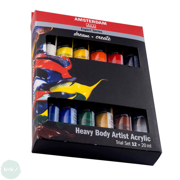 Acrylic Paint Set- Amsterdam EXPERT SERIES - TRIAL - 12 Assorted 20ml Tubes