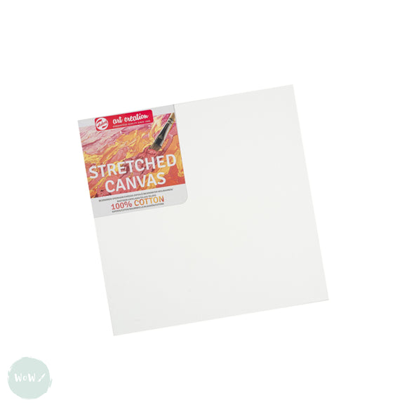 Artists Stretched Canvas - STANDARD Depth - WHITE PRIMED Cotton - SINGLE  - 260 gsm - Royal Talens ART CREATION -   40 x 40cm