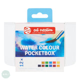 Watercolour Paint Sets - ART CREATION -  POCKET BOX - 12 Half Pans & Travel Brush