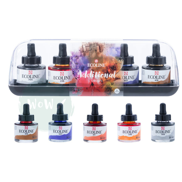 WATERCOLOUR - Inks - Royal Talens - ECOLINE -  Set of 5 x 30ml - ADDITIONAL