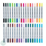 Coloured Pen Set - ROYAL Dual-Tip Artist Markers - Water-based, Brush & 0.4mm - 36 Assorted