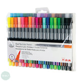 Coloured Pen Set - ROYAL Dual-Tip Artist Markers - Water-based, Brush & 0.4mm - 36 Assorted