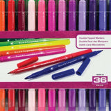 FIBRE TIP COLOURING PEN SET - ESSENTIALS - 36 Assorted, Double Ended