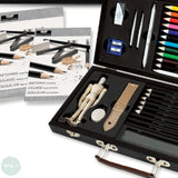 Sketching Set- ESSENTIALS Beginners - SKETCH & DRAW - 32 Piece Wooden Box