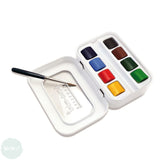Watercolour Paint Sets - SENNELIER -  Aqua Mini - 8 Half Pans & Travel Brush