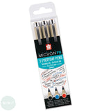 Fineliner Pigment Pen Set - SAKURA PIGMA Micron PN - 3 EVERYDAY PENS - Black, Blue, Red