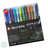 Gel Pen - SAKURA Gelly Roll - pack of 12 assorted - MOONLIGHT COSMOS PACK- 06 - 0.35mm