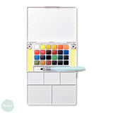 Watercolour Paint Sets - SAKYRA KOI -  24 Half Pan - POCKET FIELD SKETCH BOX with Waterbrush