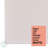 WATERCOLOUR PAPER - Saunders WATERFORD - WHITE -  single sheet -  300 gsm (140lb) - 22 x 30" - HOT PRESSED (HP, SMOOTH)