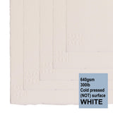 WATERCOLOUR PAPER - Sheet -  Saunders WATERFORD - WHITE -  Five  - 640 gsm (300lb) 22 x 30" – NOT (CP, Cold Pressed)