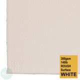 WATERCOLOUR PAPER - Sheet -  Saunders WATERFORD - WHITE -  Single  – 300 gsm (140lb) 22 x 30" - ROUGH