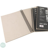 SPIRAL BOUND SKETCHBOOK - Toned Paper - Eco CORN CRUSH Paper - 140gsm - GREY - A4