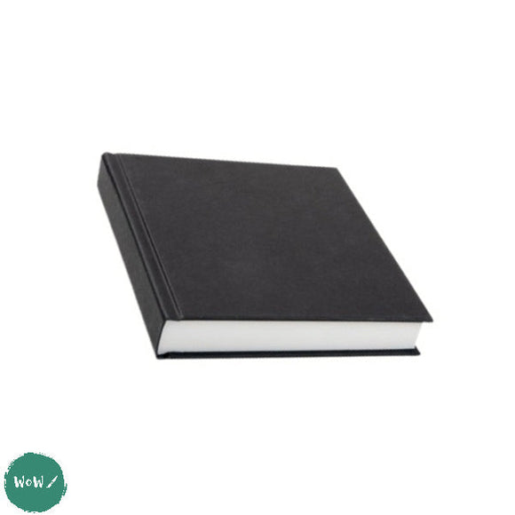 HARDBACK SKETCHBOOK - Square Bound - White Paper -  SQUARE & CHUNKY - Black Cloth Cover - 250mm - 90 sheets 140 gsm All-Media Cartridge