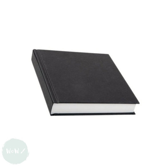 HARDBACK SKETCHBOOK - Square Bound - White Paper -  SQUARE & CHUNKY - Black Cloth Cover - 250mm - 90 sheets 140 gsm All-Media Cartridge