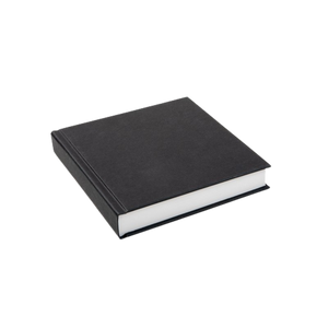 HARDBACK SKETCHBOOK - Square Bound - White Paper -  SQUARE & CHUNKY - Black Cloth Cover - 195mm - 90 sheets 140 gsm All-Media Cartridge