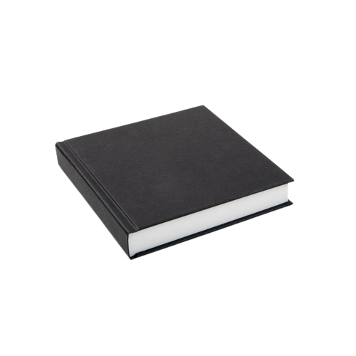 HARDBACK SKETCHBOOK - Square Bound - White Paper -  SQUARE & CHUNKY - Black Cloth Cover - 195mm - 90 sheets 140 gsm All-Media Cartridge