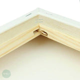 DEEP EDGE White Primed Stretched 100% Cotton Canvas 350gsm  -  SINGLES - A4 (210 x 297 mm, 8.3 x 11.7”)
