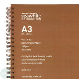 SPIRAL BOUND SKETCHBOOK - Toned Paper - Eco CORN CRUSH Paper - 140gsm - TAN - A3