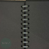 Hard Back Sketchbook SPIRAL Bound - BLACK PAPER - 140gsm - 50 sheets - A4 Portrait