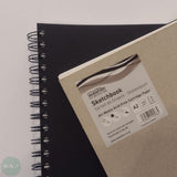 HARDBACK SKETCHBOOK - Spiral Bound -  160gsm All-Media Cartridge Paper - A2 Portrait