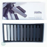 Compressed Charcoal Sketching Sticks, box of 12- Greys, by Seawhite